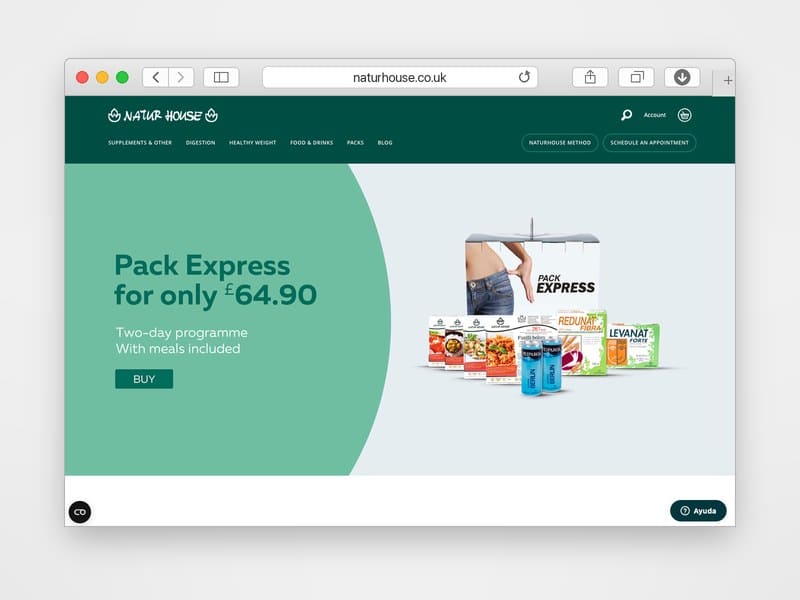 Web de Naturhouse UK desarrollada por Web Consulting