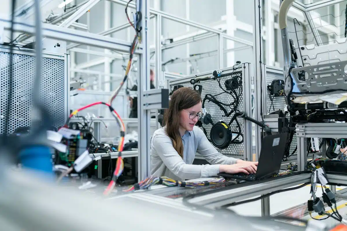 Concepto de inteligencia artificial y automatización de negocios con tecnología avanzada