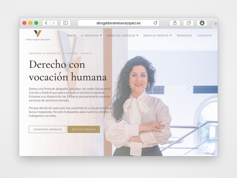 Web de Vanesa Vázquez Abogada desarrollada por Web Consulting