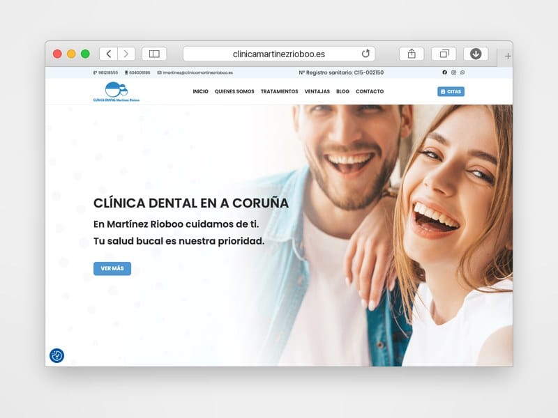 Web de Clínica Dental Martínez Rioboo desarrollada por Web Consulting