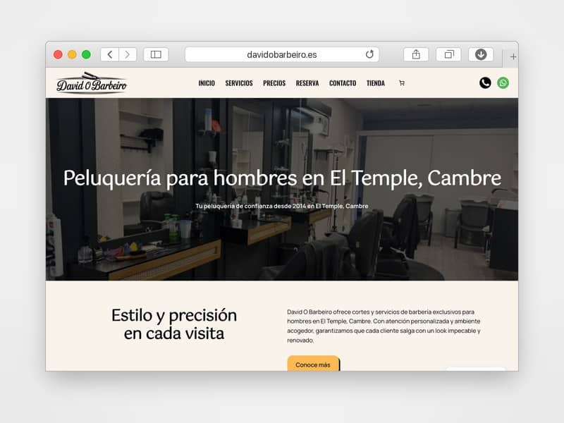 Web de David O Barbeiro desarrollada por Web Consulting