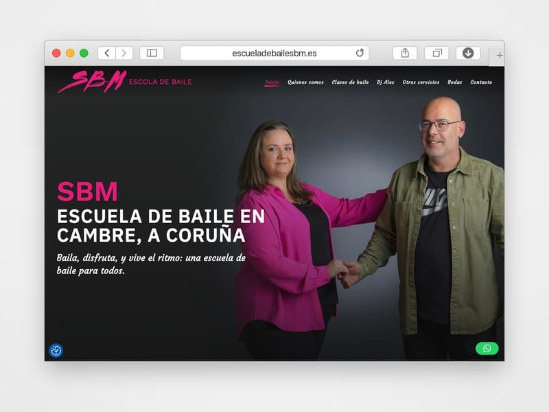 Web de SBM Escuela de Baile desarrollada por Web Consulting