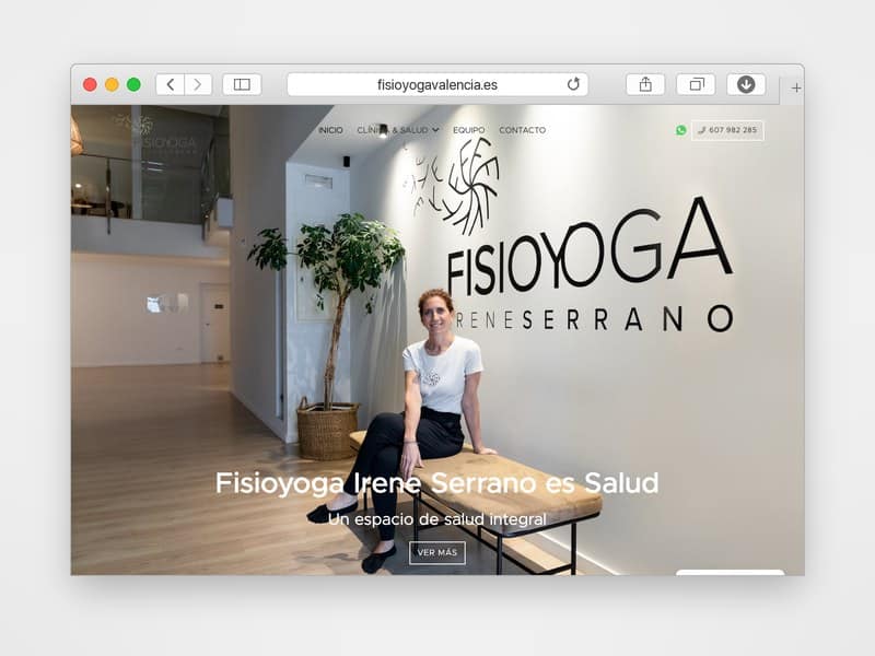 Web de Fisioyoga Irene Serrano desarrollada por Web Consulting