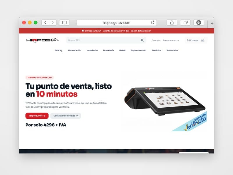 Web de HIOPOS GO TPV desarrollada por Web Consulting