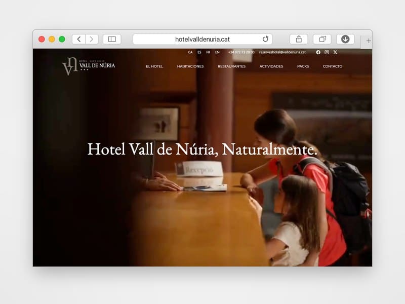 Web de Hotel Vall de Núria desarrollada por Web Consulting