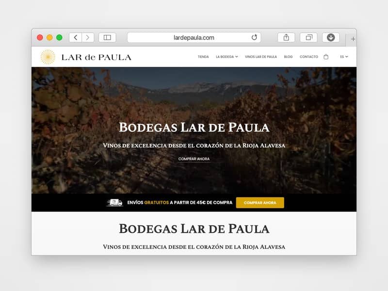 Web de Bodegas Lar de Paula desarrollada por Web Consulting