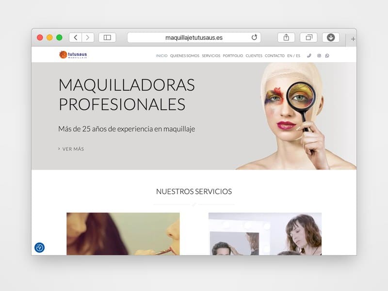 Web de Maquillaje Tutusaus desarrollada por Web Consulting