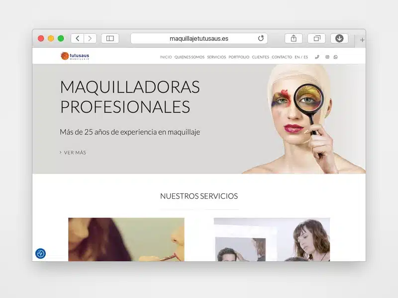 Web de Maquillaje Tutusaus desarrollada por Web Consulting