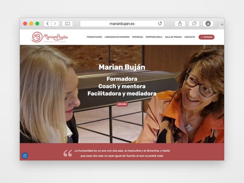 Web de Marian Buján desarrollada por Web Consulting