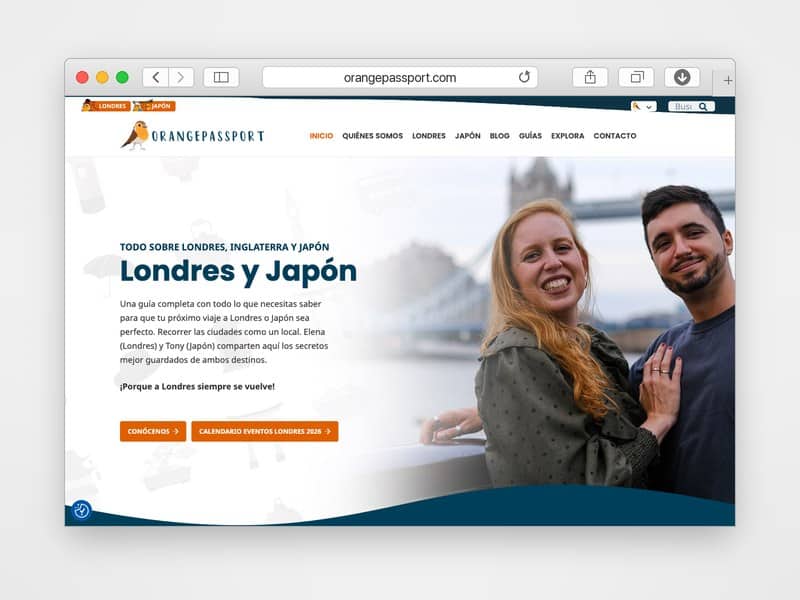Web de Orangepassport desarrollada por Web Consulting